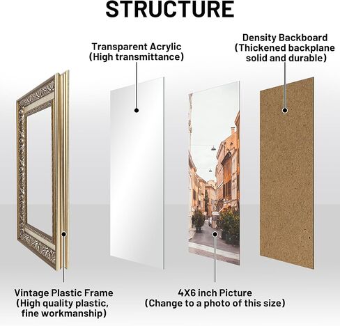 5x7 Picture Frames (2 Pack, Gold) Retro Designed Photo Frame Classic Simple Home Office Decor in Saudi Arabia