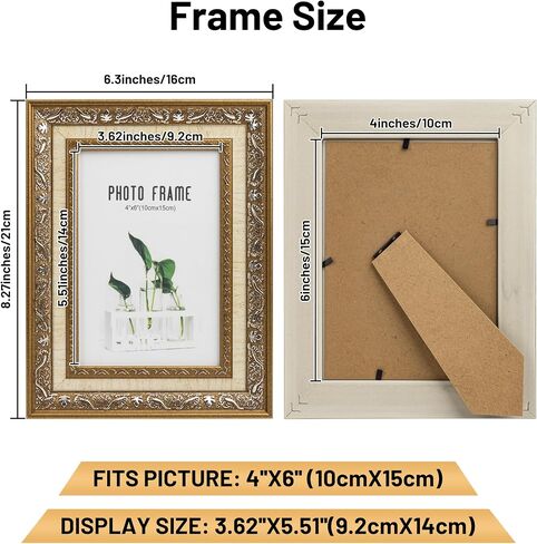 5x7 Picture Frames (2 Pack, Gold) Retro Designed Photo Frame Classic Simple Home Office Decor in Saudi Arabia