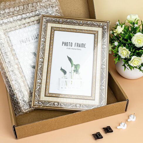 5x7 Picture Frames (2 Pack, Gold) Retro Designed Photo Frame Classic Simple Home Office Decor in Saudi Arabia