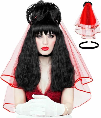 LABEAUTÉ Black Bouffant Beehive Wig for Women 60s 70s Vintage Copper Updo Wig Hair Costume Victoria Curly Housewife Halloween Party Wig with Wig Cap (Black) in Kuwait