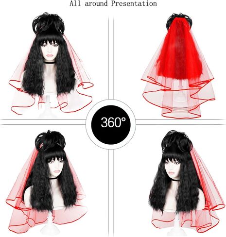 LABEAUTÉ Black Bouffant Beehive Wig for Women 60s 70s Vintage Copper Updo Wig Hair Costume Victoria Curly Housewife Halloween Party Wig with Wig Cap (Black) in Kuwait