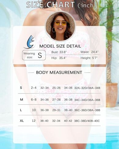 High Waisted Bikini Sets for Women Two Piece Swimsuits Floral Bathing Suits Tummy Control Bandeau Modest Swim Suits in Saudi Arabia