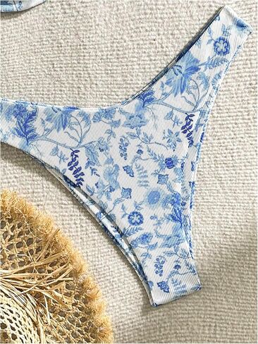Verdusa Women's 2 Piece Floral Bikini Set Twist Front Self Tie Summer Bathing Suit in Kuwait