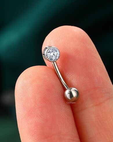 COCHARM Cute Titanium Rook Earrings 16g Silver Surgical Steel Rook Piercing Jewelry for Women 8mm Flat Top Rook Barbells Threaded Dainty Surgical Steel Rook Bar Nickel Free in Saudi Arabia