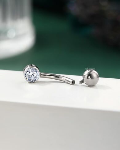 COCHARM Cute Titanium Rook Earrings 16g Silver Surgical Steel Rook Piercing Jewelry for Women 8mm Flat Top Rook Barbells Threaded Dainty Surgical Steel Rook Bar Nickel Free in Saudi Arabia