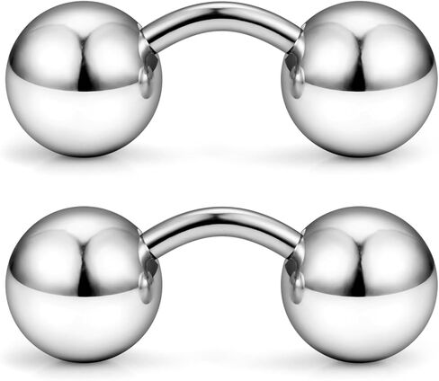 Yaalozei G23 Titanium 16g 14g 12g كرات ثقب كبيرة حلقات PA خارقة المجوهرات Hypoallergenic خارجيا ملولق المنحنى in Kuwait