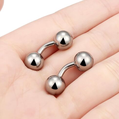 Yaalozei G23 Titanium 16g 14g 12g كرات ثقب كبيرة حلقات PA خارقة المجوهرات Hypoallergenic خارجيا ملولق المنحنى in Kuwait