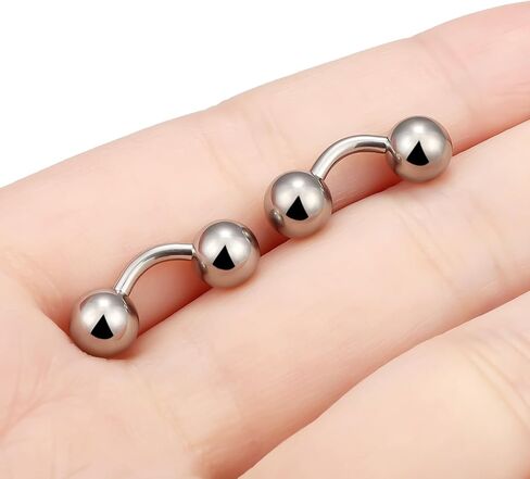 Yaalozei G23 Titanium 16g 14g 12g كرات ثقب كبيرة حلقات PA خارقة المجوهرات Hypoallergenic خارجيا ملولق المنحنى in Kuwait