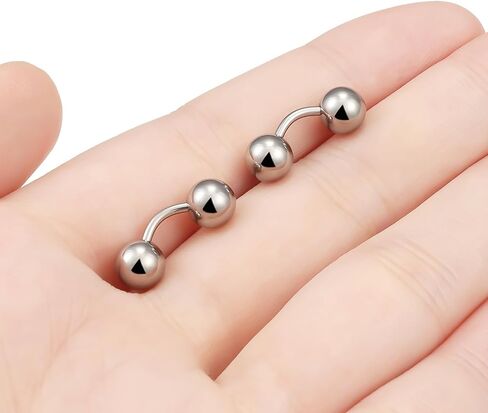 Yaalozei G23 Titanium 16g 14g 12g كرات ثقب كبيرة حلقات PA خارقة المجوهرات Hypoallergenic خارجيا ملولق المنحنى in Kuwait