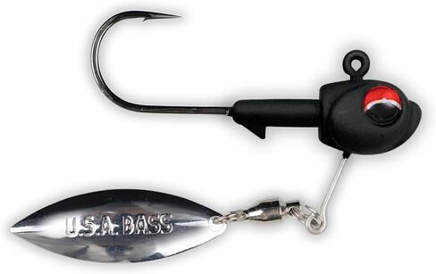USA BASS Tackle Mark-27 Underspin Swimbait Jig Head معالجة مصممة لباس منقط كبير الحجم سمولماوث - شفرات مخصصة، طلاء، خطافات المالك in Saudi Arabia