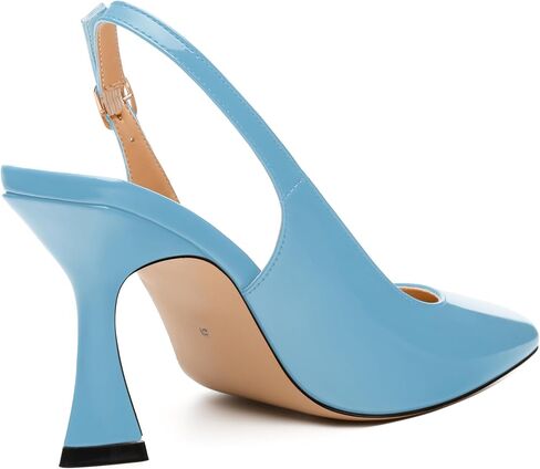 Women's 3.2-Inch Stiletto Pumps - Pointed Toe Slingback with Adjustable Buckle, Solid Color High Heels for Work, Dates & Parties in Saudi Arabia