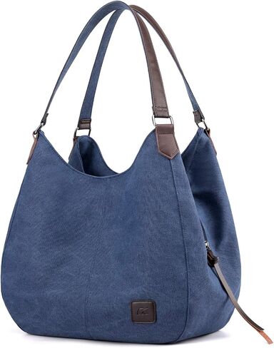 DOURR Women's Multi-pocket Shoulder Bag Fashion Cotton Canvas Handbag Tote Purse in Saudi Arabia