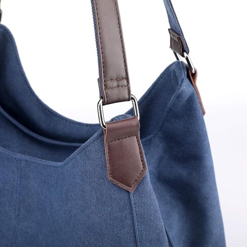 DOURR Women's Multi-pocket Shoulder Bag Fashion Cotton Canvas Handbag Tote Purse in Saudi Arabia