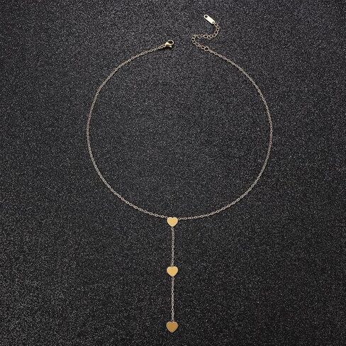 GIGB PBDK Trendy Lariat Necklace for Women Dainty 14K Gold Cross Heart Pendant Y Necklace Adjustable Stainless Steel Necklace Fashion Birthday Jewelry Gifts in Saudi Arabia