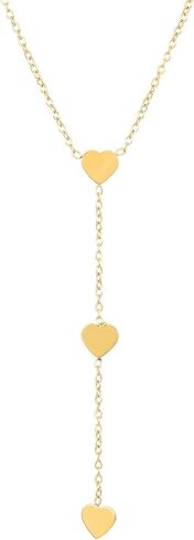 GIGB PBDK Trendy Lariat Necklace for Women Dainty 14K Gold Cross Heart Pendant Y Necklace Adjustable Stainless Steel Necklace Fashion Birthday Jewelry Gifts in Saudi Arabia