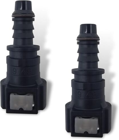 2 PCS Automotive Fuel Line Quick Connector, 9.49-ID8 Nylon Push-on Fuel Line Fitting, Fuel Line Hose Quick Release Connect Adapter, for Most Cars (Black) in Kuwait