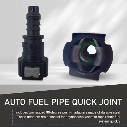 2 PCS Automotive Fuel Line Quick Connector, 9.49-ID8 Nylon Push-on Fuel Line Fitting, Fuel Line Hose Quick Release Connect Adapter, for Most Cars (Black) in Kuwait