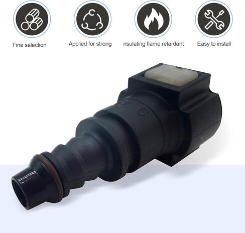 2 PCS Automotive Fuel Line Quick Connector, 9.49-ID8 Nylon Push-on Fuel Line Fitting, Fuel Line Hose Quick Release Connect Adapter, for Most Cars (Black) in Kuwait