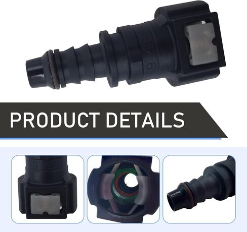2 PCS Automotive Fuel Line Quick Connector, 9.49-ID8 Nylon Push-on Fuel Line Fitting, Fuel Line Hose Quick Release Connect Adapter, for Most Cars (Black) in Kuwait