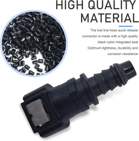 2 PCS Automotive Fuel Line Quick Connector, 9.49-ID8 Nylon Push-on Fuel Line Fitting, Fuel Line Hose Quick Release Connect Adapter, for Most Cars (Black) in Kuwait