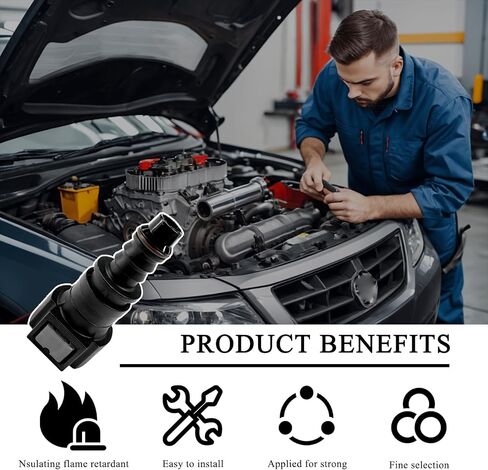 2 PCS Fuel Line Quick Connector, 3/8 SAE to 5/16 ID Nylon Tubing Straight Fuel Line Connector, Bundy Female to Hose Barb Straight Fitting Quick Plugs for Most Vehicles (Elbow) in Kuwait