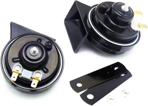 Car Horn Car Snail Horns 130DB Truck Horn Air Horn Double Tone loud speaker Black Electric Horn High Tone and Low Tone Horn Waterproof Horns for any 12V boat ship car Moto vans truck etc in Saudi Arabia