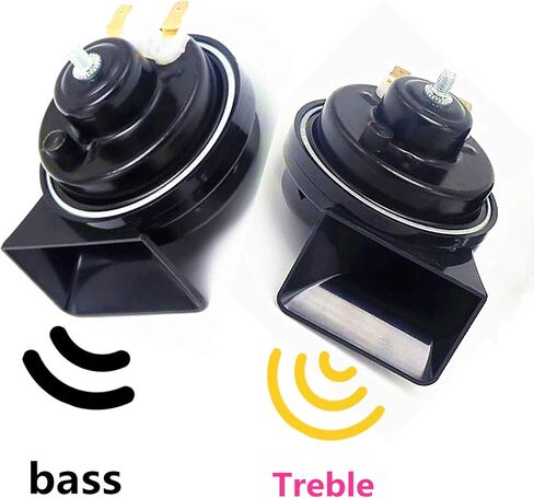 Car Horn Car Snail Horns 130DB Truck Horn Air Horn Double Tone loud speaker Black Electric Horn High Tone and Low Tone Horn Waterproof Horns for any 12V boat ship car Moto vans truck etc in Saudi Arabia
