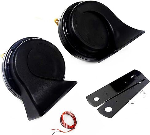 Car Horn Car Snail Horns 130DB Truck Horn Air Horn Double Tone loud speaker Black Electric Horn High Tone and Low Tone Horn Waterproof Horns for any 12V boat ship car Moto vans truck etc in Saudi Arabia