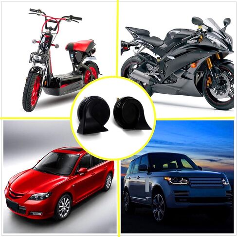 Car Horn Car Snail Horns 130DB Truck Horn Air Horn Double Tone loud speaker Black Electric Horn High Tone and Low Tone Horn Waterproof Horns for any 12V boat ship car Moto vans truck etc in Saudi Arabia