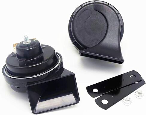 Car Horn Car Snail Horns 130DB Truck Horn Air Horn Double Tone loud speaker Black Electric Horn High Tone and Low Tone Horn Waterproof Horns for any 12V boat ship car Moto vans truck etc in Saudi Arabia