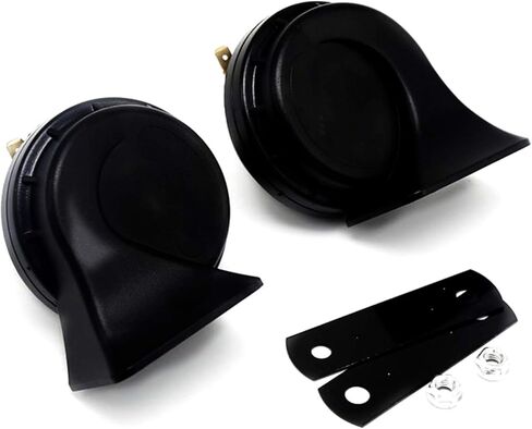 Car Horn Car Snail Horns 130DB Truck Horn Air Horn Double Tone loud speaker Black Electric Horn High Tone and Low Tone Horn Waterproof Horns for any 12V boat ship car Moto vans truck etc in Saudi Arabia