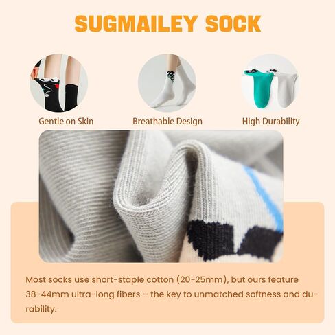 Cute Colorful Crew Socks for Womens and Girls 5 Pairs Funny Animal Patterned for Daily Casual in Saudi Arabia