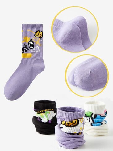 Cute Colorful Crew Socks for Womens and Girls 5 Pairs Funny Animal Patterned for Daily Casual in Saudi Arabia