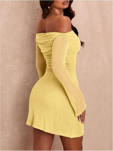 سولي هوكس نساء من قبالة الكتف Bodycon Mini Dress in Kuwait