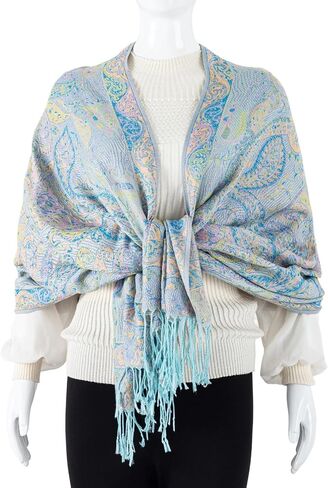 Pashmina Feel Shawls Wraps Rave Scarf for Women Soft Silky Reversible Men Scarves Hijab in Saudi Arabia