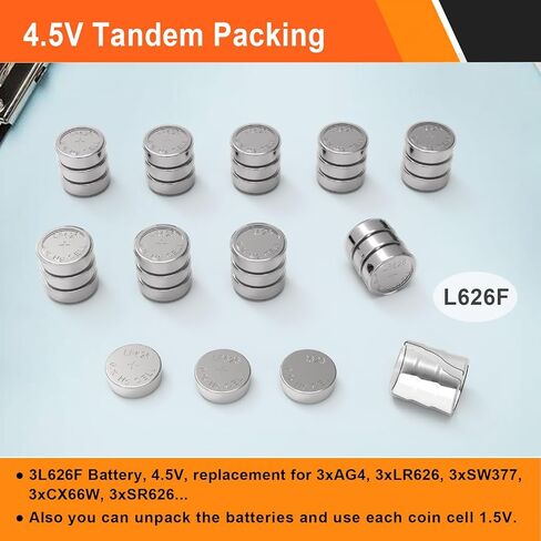 Button Cell Batteries (L736 & LR626) – 30 Count (10 x 3-Pack) 4.5V for Laser Boresighter, Training Cartridge, Toys, LED Flashlight – AG3/LR41/L626F/377/392/384/CX66W Replacement in Kuwait