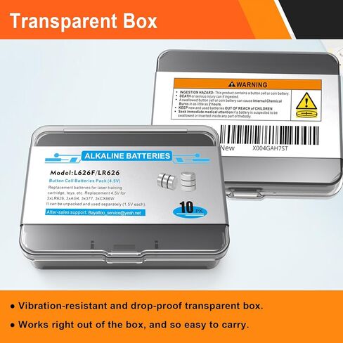 Button Cell Batteries (L736 & LR626) – 30 Count (10 x 3-Pack) 4.5V for Laser Boresighter, Training Cartridge, Toys, LED Flashlight – AG3/LR41/L626F/377/392/384/CX66W Replacement in Kuwait