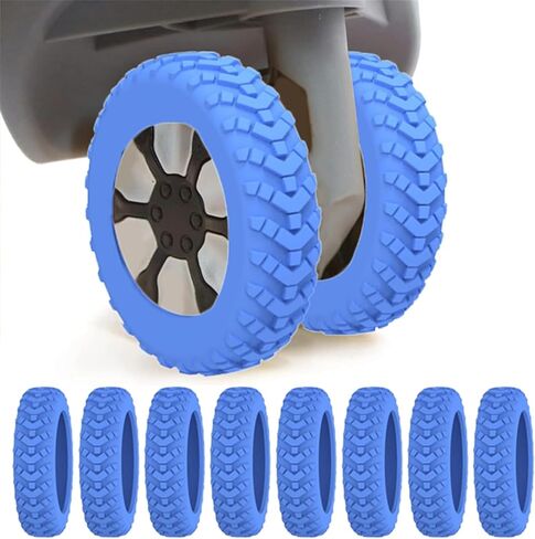 8 Pack Luggage Wheel Protector Covers for Travel Bags, Durable Silicone Suitcase Wheels Covers Fit for 5cm-7.5cm Wheels, Noise-Reducing, Anti-Slip Shock Proof Design (Black) in Saudi Arabia