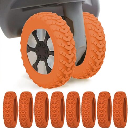 8 Pack Luggage Wheel Protector Covers for Travel Bags, Durable Silicone Suitcase Wheels Covers Fit for 5cm-7.5cm Wheels, Noise-Reducing, Anti-Slip Shock Proof Design (Black) in Saudi Arabia