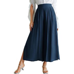 Scarlet Darkness Linen Palazzo Pants for Women High Waist Wide Leg Pants Boho Style with Pockets Casual Pants