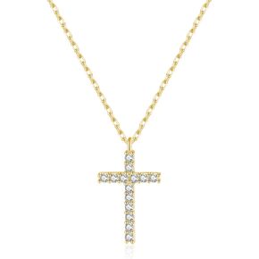 SLUYNZ Solid 925 Sterling Silver CZ Cross Choker Necklace for Women Teens Cross Pendant Necklace