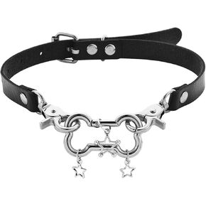 NUEAYMS Pentagrams Big Bone Leathers O Style Choker DIY Star Pendant Necklace for Women Punk Aesthetic Necklace Accessory