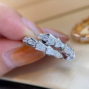 Gixaxak Charm Sterling Silver Gold Snake Fresh فتحة تصميم قابلة للتعديل مجوهرات مصنوعة يدويًا الماس المتين المجوهر