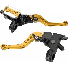 Universal Motorcycle Brake Lever 7/8" 22mm Handlebar CNC Hydraulic Master Cylinder Reservoir Clutch Pump Left & Right Set
