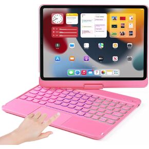 Keyboard case for iPad 10th Generation 10.9 inch 2022 10 Gen, Multi Touchpad 360 Swivel Light Thin Cover Backlight