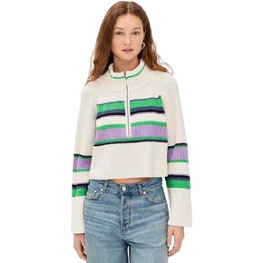 Free People Women's Striped Greta Half Zip