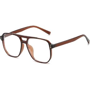 JOVAKIT Aviator Blue Light Blocking Glasses for Women Men, Fashion Fake Nerd Clear Square Pilot Frame Computer Glasses