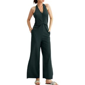 CHERFLY Jumpsuits for Women Dressy Elegant Outfits Summer Halter Overalls 2025