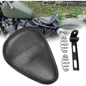 ECOTRIC Black 3" Motorcycle Solo Seat Universal Cushion Spring Mounting Bracket Kit Compatible with Honda Yamaha Kawasaki Suzuki Harley Sportster