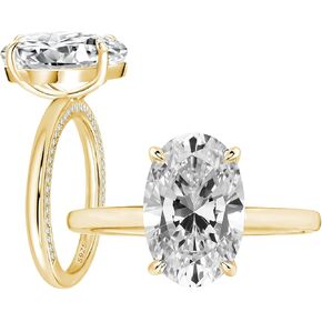 3.5CT OVAL CUT SOLITAIRE خاتم الخطوبة ، BAVé Band Crushed ICE CZ محاكاة Diamond 925 Sterling Silver Promise For Wedding ، Daily ، Travel